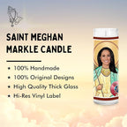 Meghan Markle Celebrity Glass Jar Candle – Handmade Soy Wax Votive Candle – Unique Gift for Britsih Royal Family Lovers – Duchess of Sussex Home Decor Collectible for Prince Harry Fans