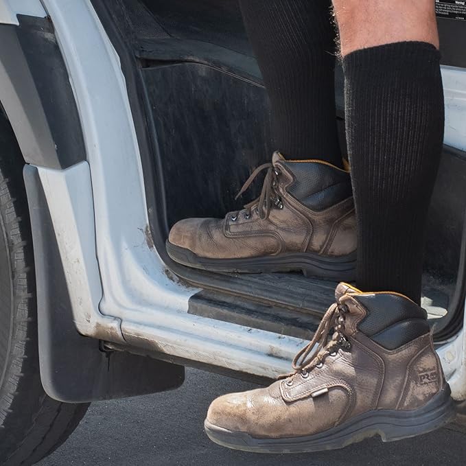 Over the Calf Work Socks for Men and Women 9-11 10-13 13-15 Moisture Wicking Tall Cushioned Knee High Boot Socks 6-pack