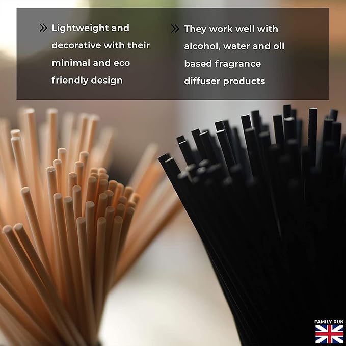 Ziffs Home® 120pcs Natural Fibre Reed Diffuser Sticks - 20cm/7.87in x 4mm/0.16in - Thick Diffuser Reeds Sticks - Diffuser Sticks for Diffuser Oils Fragrance Refill - Fibre Reeds for Diffusers