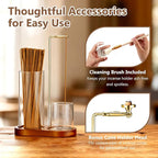 3 in 1 Incense Holder for Sticks & Cones, Mess-Free Incense Burner with Enlarged Ash Catcher and Cleaning Brush, Perfect for Meditation, Yoga, Spa, Gift & Home Decor