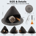 Yawlsow Palo Santo Holder Burner, Charcoal Bakhoor Incense Burner,Smudge Bowl,Sage Holder,Ash Catcher for Meditation Zen Decor (Black+Mat)