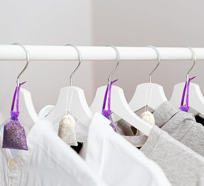 Pack of 48 Cedar Chips and Lavender Sachets (24 Lavender, 24 Cedar) - Home Fragrance Sachet for Drawers and Closets, LV-F-LC-3