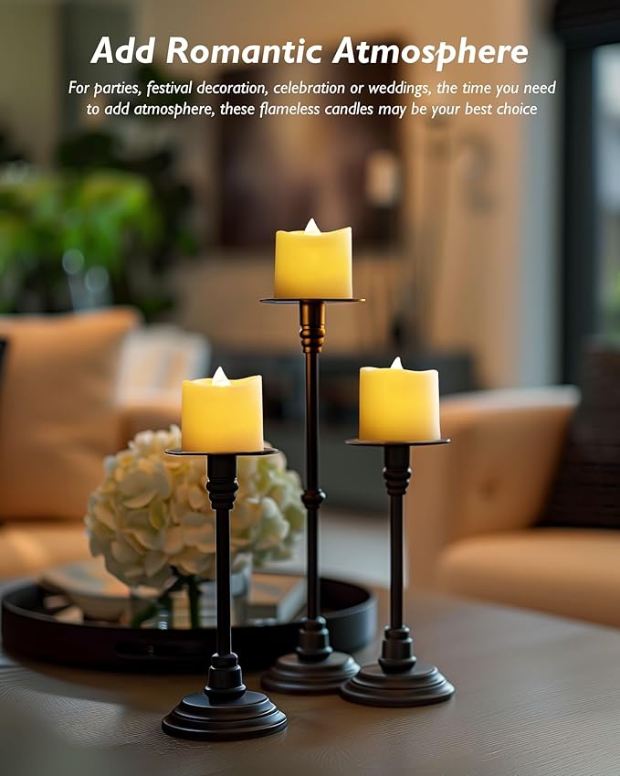 Homemory 12Pack Timer Flameless LED Votive Candles, Long Lasting Battery Operated Tea Light with Timers, 6 Hours On and 18 Hours Off Cycle Automatically for Wedding,Table Decorations (Ivory Base)
