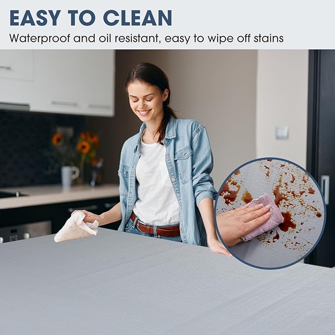 Shelf and Drawer Liner, Kitchen Cabinet Liners Non-Adhesive Thick Non-Slip Waterproof Washable Fragrant Mats Protect Dresser Shelves Cupboard Bathroom Cabinets, Gray, 18 in X 30 FT