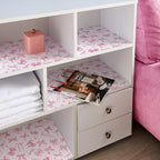 BBTO 20 Sheet Fragrant Drawer Liners for Dresser Scented Cabinet Paper Liners for Shelves 15.8 x 22 Inches Non Adhesive Drawer Paper Mats for Home Shelf Close(Bow)