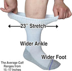 Loose Fit Stays Up Men's and Women's Casual Crew Socks (Pack of 3) Made in USA! Cushioned Sole