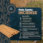 Palo Santo Incense Sticks (12 Pack) and Holder from Peru Premium Authentic - Handmade & Hand Rolled - Cleansing Bad Energy (Incense Sticks)