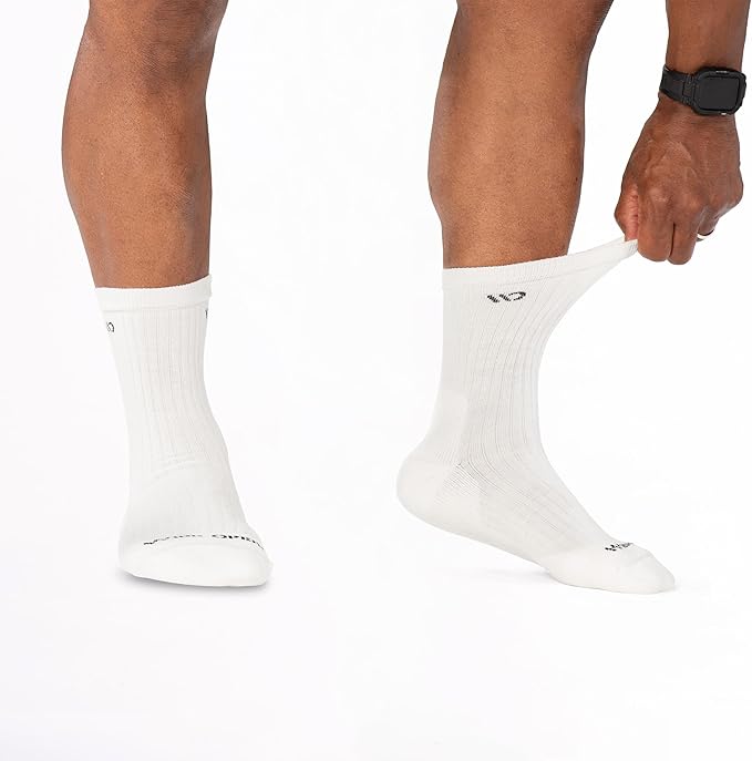 Wide Open Micro Crew Men's Socks - Merino Wool Socks for Men, Everyday Wide, Crew for Wide Feet (Style 9001)