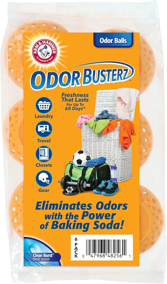 Arm & Hammer Odor Busterz Balls for Long Lasting Freshness, 6 Pack - Deodorizer, Carpet Fresh, Odor Remover, Pet Fresh