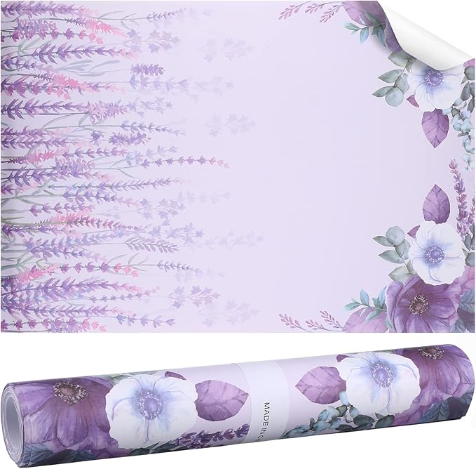 Fainne 12 Sheets Drawer Liners for Dresser Scented Drawer Paper Liner Non-Adhesive Fragrant Liners 15.7 x 22.8 in for Dresser Closet Shelves Kitchen Cabinet Shelf Bedroom(Fresh Lavender)