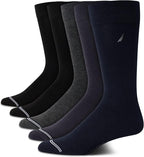 Nautica Mens Dress Socks - 5 Pack Breathable Comfort Stretch Crew-Length Work Socks for Men for Business Formal Wear (6-12.5)