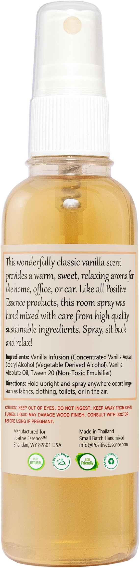 Vanilla Linen and Room Spray, Natural Home Fragrance Made with Pure Vanilla Essential Oil, Perfect Bathroom Air Freshener or Linen Spray