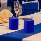 KONNI Square Classic Blue Pillar Candles Set of 3, 2.8"x 4" Unscented Pillar Candles Bulk, 30 Hours Long Burning Candles, Smokeless Dripless Large Candle for Wedding, Home Decoration, Parties, Spas