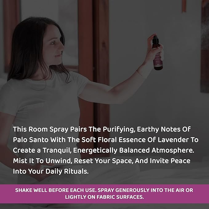 Sacred Element's Palo Santo & Lavender Room Spray | Natural Purifying Mist for Energy Clearing, Negativity Release, Spiritual Balance & Aromatherapy | 3.38 Fl Oz / 100ml Non-Toxic Air Freshener
