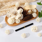 2 Boxes of White Potpourri Bowl Filler Decorative Scented Mixed Dried Flower Vase Filler for Home Decoration (White)