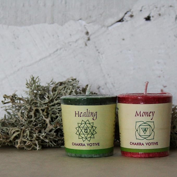 Premium Scented Hand Made Chakra Energy Candle | Votive 12-pack | Healing, Anahata| Yoga, Prayer & Meditation Candle | Long Burn |Essential Oils Lavandin, Orange, Tangerine | Aloha Bay