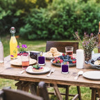 9 Packs Purple Votive Candles, Unscented Small 1.5 Inch by 1.25 Inch Non-Toxic Dripless Colored Wax Votives for Home Holiday Party Table Decor - 8 Hour Burn Time