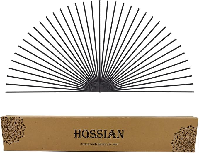HOSSIAN 70 Pieces Fiber Reed Diffuser Replacement Refill Sticks, Diffuser Refills, Spa, Aromatherapy (12" x 3mm, Black)