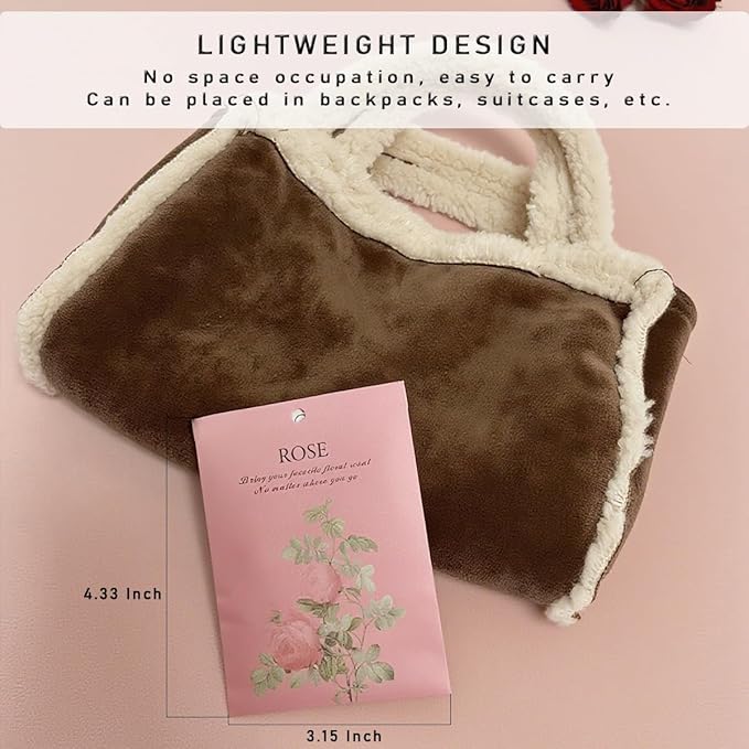 Rose Scented Sachet Bags - 12 Pack Home & Car Freshener, Odor Eliminator for Closets, Rooms, Drawers, Wardrobes, Toilets, Long - Lasting 360 - Day Fragrance