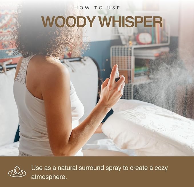 Luxurious Essential Oil based Room Spray by Enhanced Essentials|100% Natural & Synthetic Free|Elevates Ambiance with a Soothing Woody Aroma|Refreshing,Grounding & Calming|3.4 fl oz (100 ml)