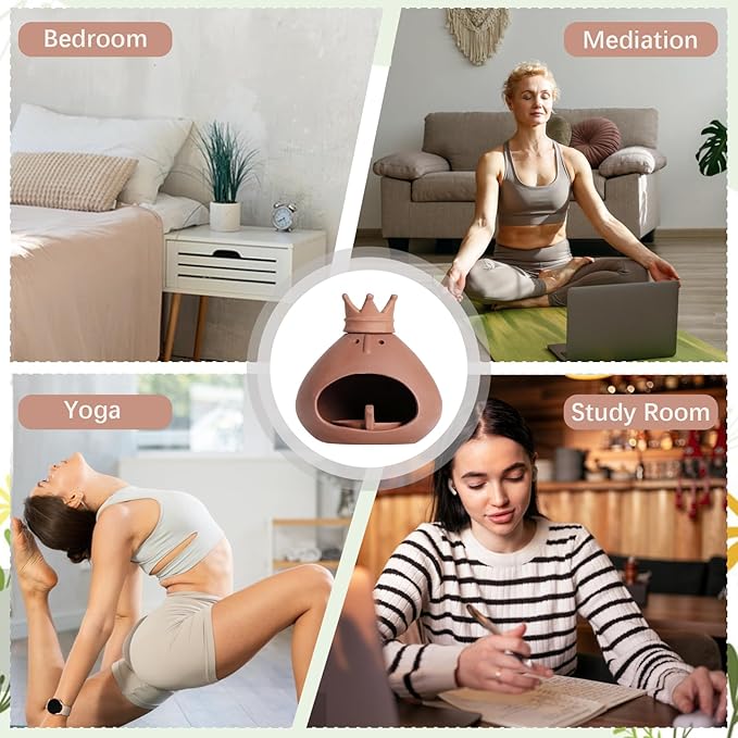 Terracotta Palo Santo Holder Chiminea Incense Burner for Yoga, Cone Burner, Energy Cleansing, Sage Ash Catcher, Smudge Bowl, Unique Meditation Gift