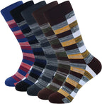 HHX YONLEE Dress Socks 5/6/10 Pairs Crew Argyle Colorful Cotton Novelty Casual Happy Fun
