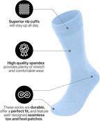 Feraricci Solid Color Casual Dress Socks for Men - Colorful & Comfortable Crew Socks