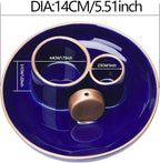 4 in 1 Incense Holder, Ceramic Incense Stick and Palo Santo Holder,Sage Holder for Burning- 5.5" Ceramic Ash Catcher Tray for Meditation and Yoga Room (Blue Golden)