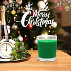 Set of 4 Green Votive Candles for Christmas and St. Patrick's Day, Clear Glass Filled Unscented Soy Wax Candle for Spring Home Decoration and DIY