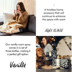 Fragrant Room Spray, Vanilla, 3 x 3.4 fl oz, Air Fresheners Odor Eliminator for Home, Bathroom, Concentrated Room Spray