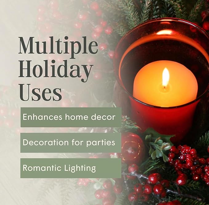 Mister Candle Handmade Red Votive Candles Scented, Holiday & Christmas Candles Collection with Essential Oils, 15 Hour Burn Time Each, Made in USA (Holyberry & Bayberry Cypress)