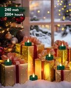 BEICHI Green Flameless Candles, 24-Pack LED Tea Lights Candles Battery Operated, Electric Fake Tealight Candles, Votive Candles Bulk for Halloween, Christmas, Party, Mardi Gras