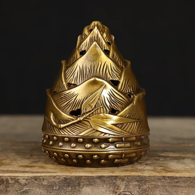 Brass Incense Burner Chinese Traditional Incense Burner Kit Zen Copper Incense Burner Office Home Yoga Room Sandalwood Burner Decoration Censer