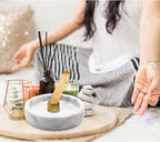 Natural Marble Palo Santo Holder,Incense Burner for Palo Santo Sticks, Handmade Stick Incense Holder Ideal for Smudging, Incense Burning, Decoration.Easily Grab All Incense Ash (White)