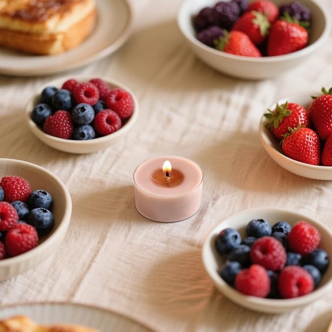 Scented Tea Lights Candles, Bayberry Crush, 16 Pack – Berry Red Scented Tealight Candles – 100% Palm Wax, 6 Hour Burn Aromatherapy Tea Light Votive Candle for Home, Holiday, Dinner