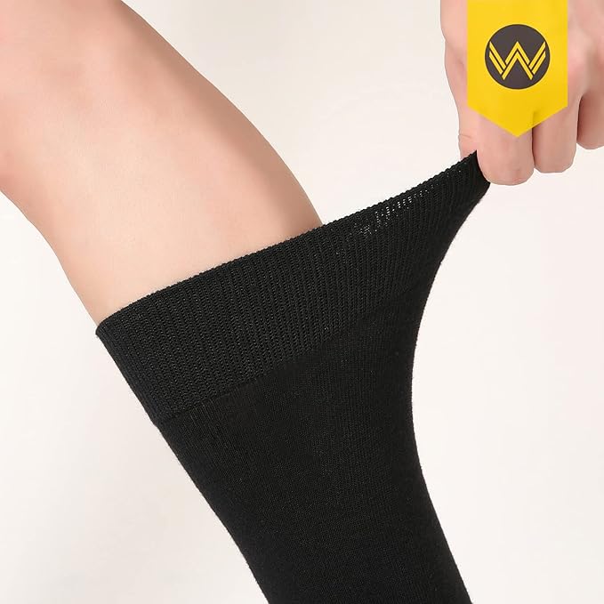 WANDER Men's Dress Socks Cotton Thin Classic Lightweight Socks 6/8 Pairs Solid & Patterned Soft Breathable Socks