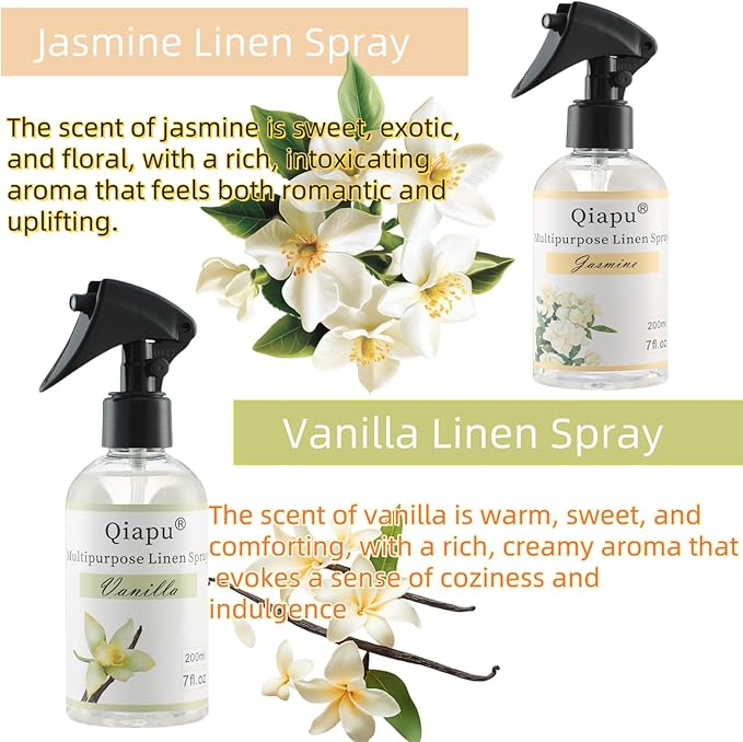 Natural Linen & Room Spray Air Freshener Mist – Scented Fabric Spray with Plant Extracts for Pillows, Sheets, and Home Fragrance. Aromatherapy Pillow Mist for Relaxation and Sleep 4PCS