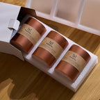 MOZEAL 3" x 8" Hand-Poured Unscented Large Candle, Smokeless Rustic Pillar Candle Set of 2, Slow Burn, No Drip, Approx 150 Hours Burning, Wedding, Dinner, Fall and Home Decorative, Tall Copper Candle
