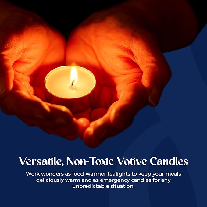 Lerner Tealight Candles, 200 Count | 4.5 Hour Long-Burning White Tea Lights | Non-Toxic, Smokeless & Soot-Free