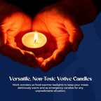 Lerner Tealight Candles, 50 Count| 8 Hours Long-Burning White Tea Light Candles| Non-Toxic, Smokeless & Soot-Free Tea Light Warmer Candles | Unscented Party, Décor, Shabbat Tea Candles