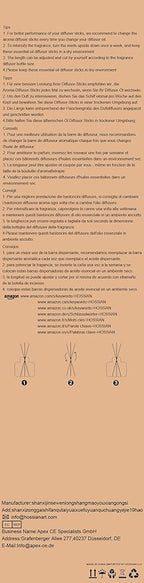 HOSSIAN 50pcs Reed Diffuser Sticks - Wood Rattan-Reed Sticks -Essential Oil Aroma Diffuser Sticks- Spa-Aromatherapy(Primary Color7.5/19cm)