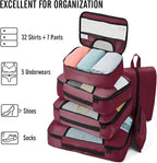 Veken 8 Set Packing Cubes for Travel Essentials, Suitcase Organizer Bags in 4 Sizes, Carry-On Luggage Accessories with Large Laundry & Hanging Toiletry Bag, Must-Have for Airplane, Road Trip & Camping