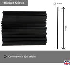 Ziffs Home® 120pcs Black Fibre Reed Diffuser Sticks - 20cm/7.87in x 4mm/0.16in - Thick Reeds Sticks - Fibre Reeds for Diffusers