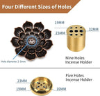 SuperLarge Handmade Natural Marble Incense Holder for Sticks and Cones-with 9 Holes, Multi-Functional Incense Burner Holder for Incense Sticks and Cones, Perfect Home Decor (5.91inch)