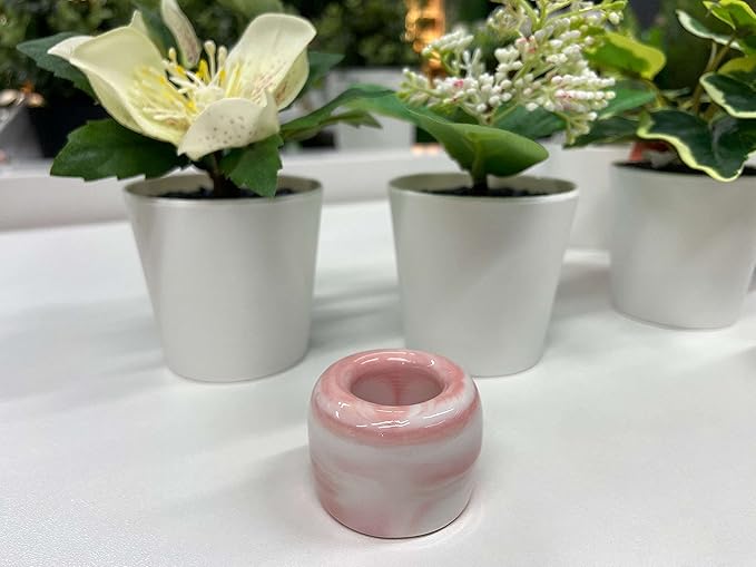TOBOHU Pink Marble Ceramic Palo Santo Stick Holder, Palo Santo Burner Bowl