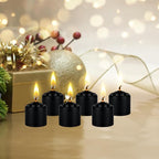 Mega Candles 12 pcs Unscented Black Votive Candles, Hand Poured Wax Candle 10 Hours 1.38 Inch x 1.5 Inch, Home Décor, Wedding Receptions, Centerpieces, Occasions, Events, Festivities, Meditations