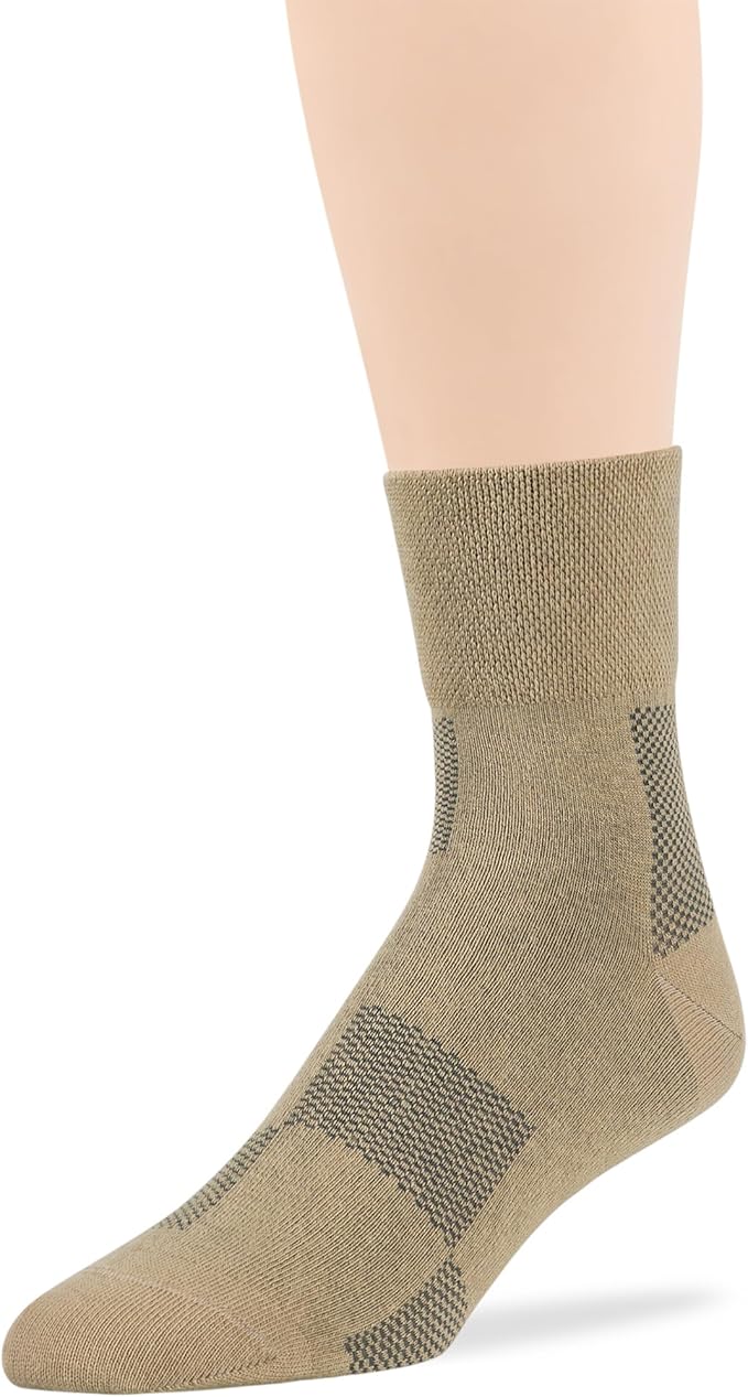 7BigStars Men Extra Wide Novelty Cotton Quarter Socks - 5 Pack Large - Square Mesh - Sock Size 10-13 Shoe Size 9-12 L Brown, Light Beige, Beige, Khaki, Light Brown