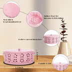 Spiral Coil Incense Burner Holder Home Outdoor Citronella Incense Coil Holder with Handle (Pink)