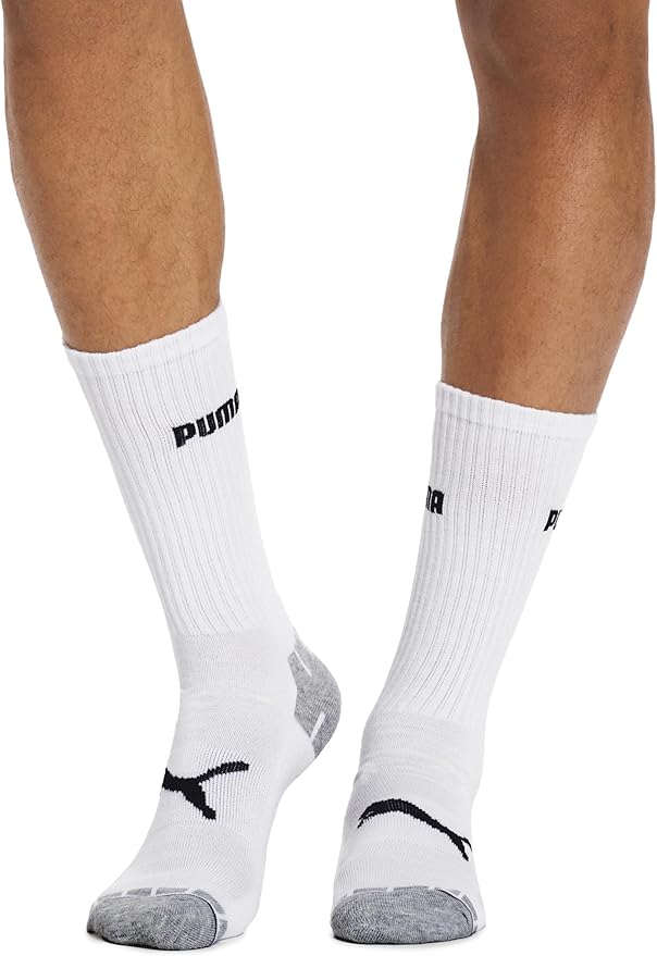 PUMA mens 6 Pack Crew Socks