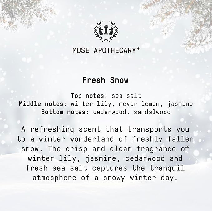 Muse Apothecary Pillow Ritual - Aromatic, Calming and Relaxing Pillow Mist, Linen and Fabric Spray - Infused with Natural Aromatherapy Essential Oils - 8 oz, Fresh Snow